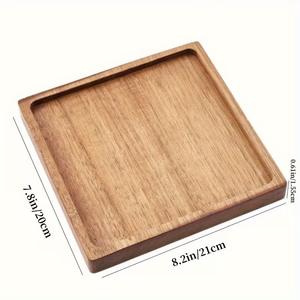 Bandeja de Servir Grande de Madera Maciza Hecha a Mano, Estilo Rústico, para Desayuno, Té, Café, Juego de 2 - Product Image 4
