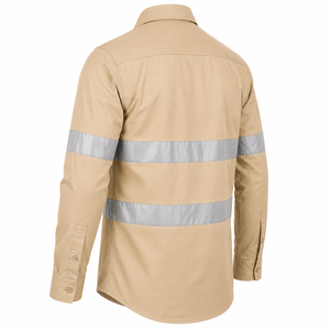 High Quality Men Safety Wear <b>Shirt</b> High Visibility Reflective Bands Button Front Utility Pockets Custom Mining Wear <b>Shirt</b> - Product Image 4