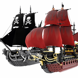 Bateau pirate des Caraïbes, navire de guerre, voilier Perle noire, blocs de construction, jouets d'assemblage MOC, cadeau pour enfant - Product Image 1