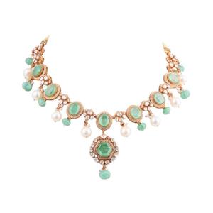 Conjunto de collar y aretes festivos multicolor con piedras, elaborados en plata de ley Gajaah 925, joyería nupcial para mujer. - Product Image 2