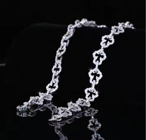 Cadena Cubana de Oro Blanco de Lujo Unisex de Moda, Certificada por IGI, con Diamantes Moissanite, para Regalo de Boda - Product Image 4