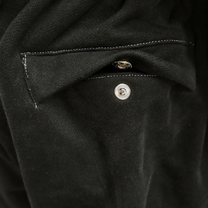 Joggers Men's Solid Black Panel Work Contrast Five Thread Stitch Applique <b>Embroidery</b> Letters Casual Pullover Tracksuit <b>Sets</b> - Product Image 6