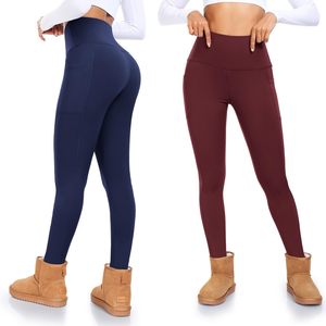 <b>Women</b> High Waist Black <b>Leggings</b> Slim Fit Knitted Cotton <b>Winter</b> Casual Solid Color Breathable Thermal Vintage Crop Pants - Product Image 2