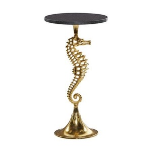 Luxury Seahorse Design Metal <b>Side</b> <b>Table</b> Sculptural Accent <b>Table</b> Coastal Theme Decorative Furniture Modern Living Room End <b>Table</b> - Product Image 3