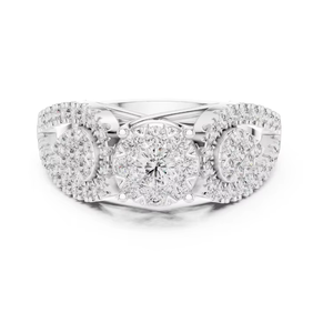 ZAWO Elegant <b>Round</b> Cut Diamond Rings for Women Lab Grown Diamond Fine Jewelry Engagement Wedding Ring Available in All Sizes - Product Image 2