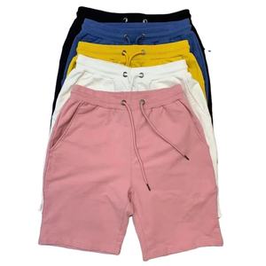 Short d'été 100% coton pour homme Nouveau bermuda taille moyenne avec cordon de serrage Style Hip Hop-Noir Blanc Jaune Rose Couleurs décontractées - Product Image 1