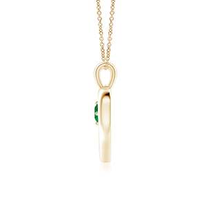 14K <b>Solid</b> <b>Gold</b> Natural Round Emerald Solitaire Open Heart <b>Pendant</b> Fine Jewellery Classic Anniversary Wedding Gift For Her 2026 - Product Image 3