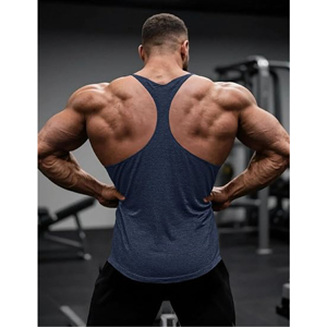 Débardeur stringer de sport pour hommes en gros – Débardeur de musculation personnalisé Y-back – Débardeur de fitness en coton pour hommes - Product Image 4