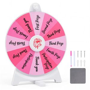 Ruota della Fortuna Personalizzabile a 14 Scomparti con Supporto Pieghevole e Ruota da Tavolo Riscrivibile Rosa per Forniture Promozionali per Feste - Product Image 5