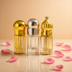 Luxury Arabic Style Glass Roll-on Bottle UV-Coated Arabian <strong>Attar</strong> Essential Oil <strong>Perfume</strong> with Screw Cap Capacity Option - Product Image 4