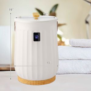 Asciugamani Elettrico da 20L con Display LCD, Bordo Bianco e Giallo, Manico Effetto Legno, Temperatura Massima 130°C, Attrezzatura per Asciugatura - Product Image 3