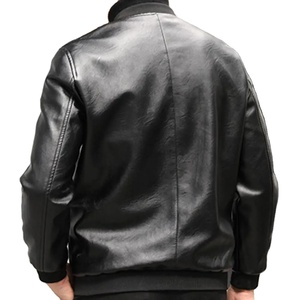 เสื้อโค้ทหนัง PU สำหรับนักขี่จักรยานสีดำใหม่ฤดูใบไม้ร่วงแฟชั่นเกาหลีสำหรับผู้ชายเสื้อแจ็คเก็ตหนัง PU เทรนด์ลำลองพอดีตัวเสื้อผ้าเบสบอลบางเฉียบ - Product Image 5