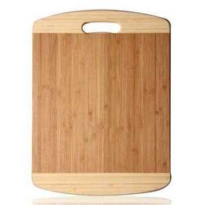 Planche à découper en bambou épais |   Planche à découper lisse et polie avec surface en acier inoxydable pour la viande, le poisson et les légumes, compatible lave-vaisselle - Product Image 1