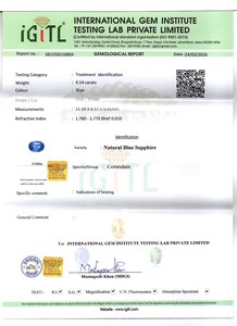 พลอยไพลินสีน้ำเงินธรรมชาติจากศรีลังกา 4 กะรัต ขนาด 11.5x8x5.5 มม. พลอยแท้ 100% สำหรับทำเครื่องประดับ - Product Image 3