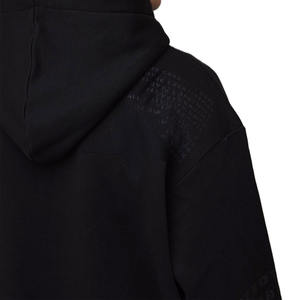 <b>Men</b> <b>Black</b> <b>Fleece</b> Hoodie 420 GSM Cotton Blend Oversized Fit with Subtle Tone Print and Custom Logo Option for OEM Wholesale - Product Image 3