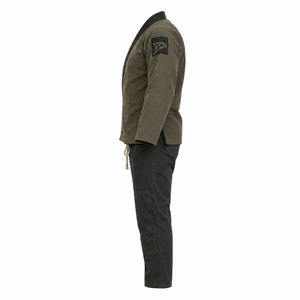 Dravelle Industry Men's BJJ Kimono Olive Green Black Pants 100% Cotton Durable Regular Fit Adult Martial <b>Arts</b> Wear Kit - Product Image 3
