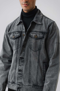 Denim <b>Jacket</b> Casual Solid Blue Knitted Outdoor OEM Serviced <b>for</b> Winter 2026 Custom Size <b>Men's</b> New Style Waterproof - Product Image 6