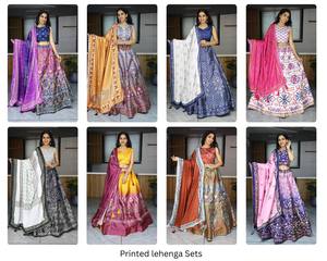Designer Art Silk Lehenga Choli With <b>Gota</b> Patti Work And Chinon Dupatta For Women - Product Image 3