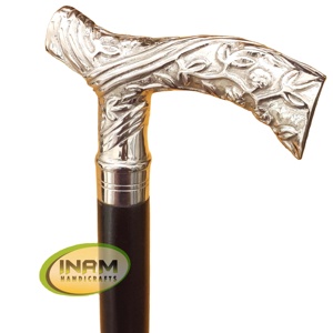 Bâton de marche en bois design vintage avec belle poignée de derby/canne de marche en bois avec poignée de derby en laiton - Product Image 1