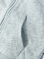 Gray Baby Boys Hooded Children's Hoodie 50% Polyester Fleece Knitted Printed Casual Breathable Winter Autumn Wear Machine