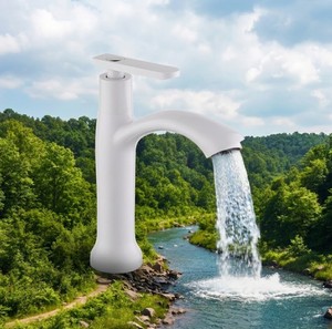 Robinet de lavabo en gros, blanc, en plastique ABS, avec levier, pour salle de bain, robinet simple eau froide, Lavabo VN129-T5 KSN Vietnam - Product Image 4