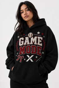 Sudadera con Capucha Negra Extra Grande para Mujer, Otoño-Invierno, 200g, Bordado Chenille, Felpa Premium, OEM, Personalizada - Product Image 4