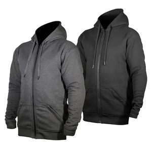 Sweat-shirt de moto protecteur 100% coton molletonné, doublure en Kevlar, avec poches pour protections, unisexe, sécurité moto - Product Image 1