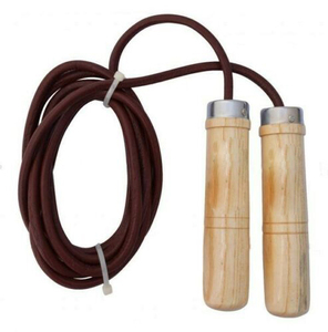 Cuerda de Saltar Profesional de Cuero 2026 con Mangos de Madera para Entrenamiento de Boxeo y Fitness - Product Image 1