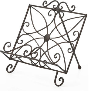 Support de livre en fer forgé noir fini pour la décoration de la maison, du bureau ou du salon - Product Image 6