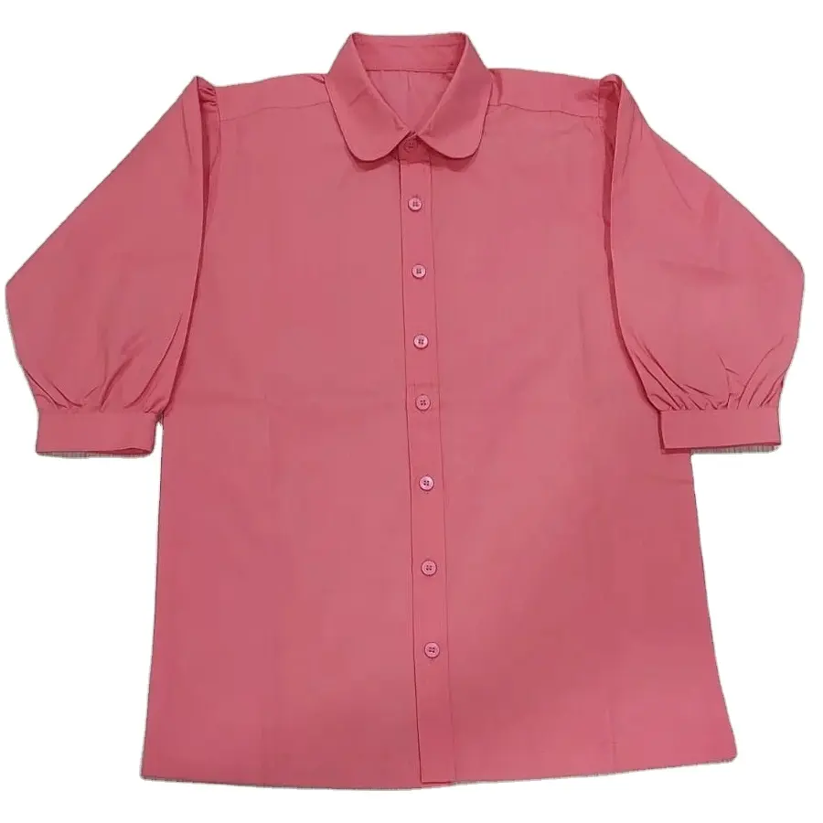 Custom wholesale New selling School Uniform Formal peach shirt and navy blue Trouser for High School Girls