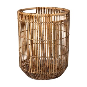 Premium Fancy Design Clothes Bamboo <b>Basket</b> Round Shape <b>Large</b> Size Luxury Rattan <b>Basket</b> Natural Color for Home and Laundry - Product Image 1