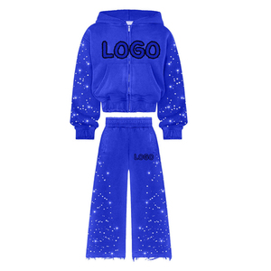 Survêtement pour homme avec logo personnalisé en strass, respirant, grande taille, pour usage décontracté en hiver, style tendance, matériau durable - Product Image 3