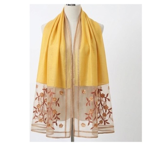 Pañuelo de Chifón para Mujer, Bordado Floral, Elegante, Largo, Multifuncional, Accesorio de Moda para Todas las Temporadas - Product Image 1