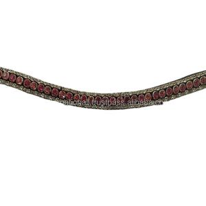 Bracelet en cuir élégant sourcils de cheval, en cuir noir, premium avec 3 rangées de perles et chaîne décorative de cristal, prix de gros, nouvelle collection - Product Image 1
