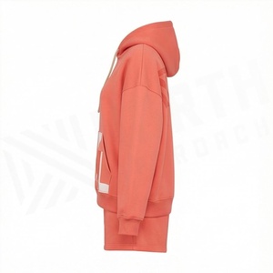 Ensemble 2 pièces pour femmes, sweat-shirt à capuche et short, imprimé géométrique corail, coupe ample, décontracté, pour le printemps et l'été - Product Image 3