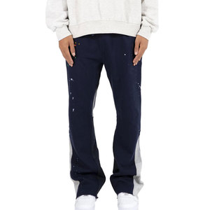 Pantalon de survêtement unisexe personnalisé de haute qualité, style streetwear Y2K, en molleton bouclette avec poches évasées, pour homme - Product Image 3