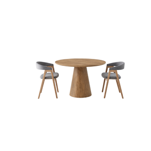 ARTERRA - Juego de Comedor Moderno de Lujo con Mesa Redonda de Madera de Teca y Sillas, Muebles Ecológicos para el Hogar, para Sala de Estar de Hotel - Product Image 2