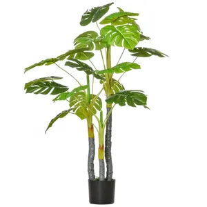 Plante artificielle décorative Monstera de 1,20 m dans un pot de pépinière pour décoration intérieure ou extérieure, verdure artificielle durable et élégante - Product Image 2
