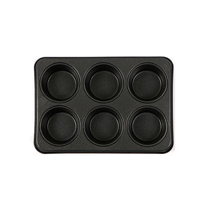 Moule à muffins classique à 6 cavités, revêtement antiadhésif double face, acier au carbone robuste, compatible four, plaque de cuisson pour usage domestique et commercial - Product Image 1