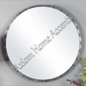 Miroir mural contemporain à cadre métallique avec verre biseauté pour une décoration élégante de salle de bain ou de chambre à coucher par Axiom Home Accents - Product Image 6