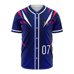Maillots de baseball personnalisés pour hommes, saison estivale, impression sérigraphique, logo personnalisé, manches courtes, respirants, séchage rapide - Product Image 1