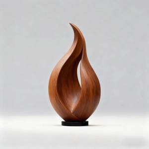 Sculpture géométrique abstraite moderne en bois, faite à la main, écologique, décoration artistique pour salon, cadeau de déménagement, décoration de table - Product Image 4