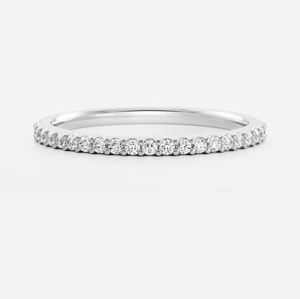Anillo de Eternidad con Moissanita Tallada, Plata de Ley 925 Bañada en Oro, Anillo de Compromiso y Boda de Lujo, Apilable, para Aniversario - Product Image 1
