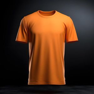 เสื้อยืดผู้ชายไซส์ใหญ่สีส้ม ผ้าฝ้าย 100% ระบายอากาศได้ดี แขนสั้น คอกลม ด้านหน้าเรียบ สำหรับพิมพ์ลายตามสั่ง - Product Image 1