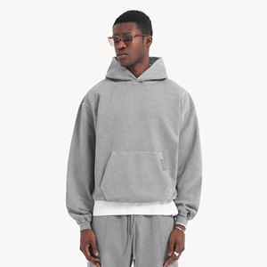 Custom Logo 3D <b>Embroidery</b> Oversized Sweatshirt French Terry Track Suit for Men 100% Cotton Heavyweight Thick Printed Pattern - Product Image 1
