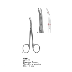 กรรไกรผ่าตัดขนาดเล็ก 115 มม. สแตนเลสสตีล เครื่องมือผ่าตัดขนาดจิ๋ว กรรไกรตัดไหมเย็บตา เครื่องมือศัลยกรรมพลาสติก - Product Image 3