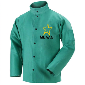 Veste de sécurité jaune en cuir à manches longues résistante à la chaleur MBAANI, coupe classique, vêtements de travail pour la fonderie - Product Image 6