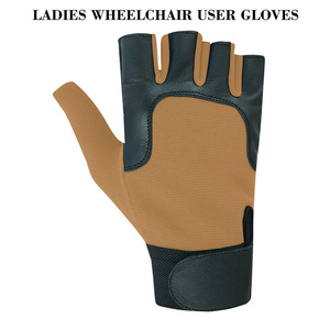 Premium Quality Wheelchair User Mobility Disability Gloves Sheep Grain Leather Industrial Personal Protective Durable Gloves - Product Image 2