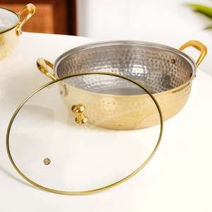 Premium Handmade Brass Serving Dish with Lid Round Hammered Food Warmer Buffet Casserole Hotel Kitchen Wholesale Export - Product Image 3