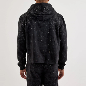 Survêtement léger coupe classique pour homme, coupe-vent, avec strass, en coton épais 100% chaud - Product Image 5